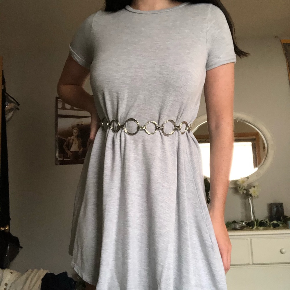 Gray T-shirt simple dress